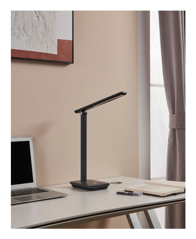 EGLO Tischleuchte Iniesta – 3000–6500 K, 360 lm, 3,6 W, dimmbar, Touch, Akku, USB, grau