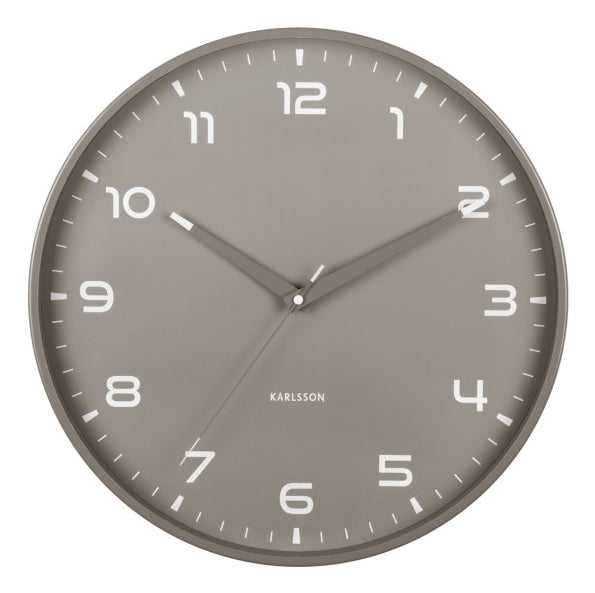Karlsson Wanduhr Orgullo, grau, Aluminium