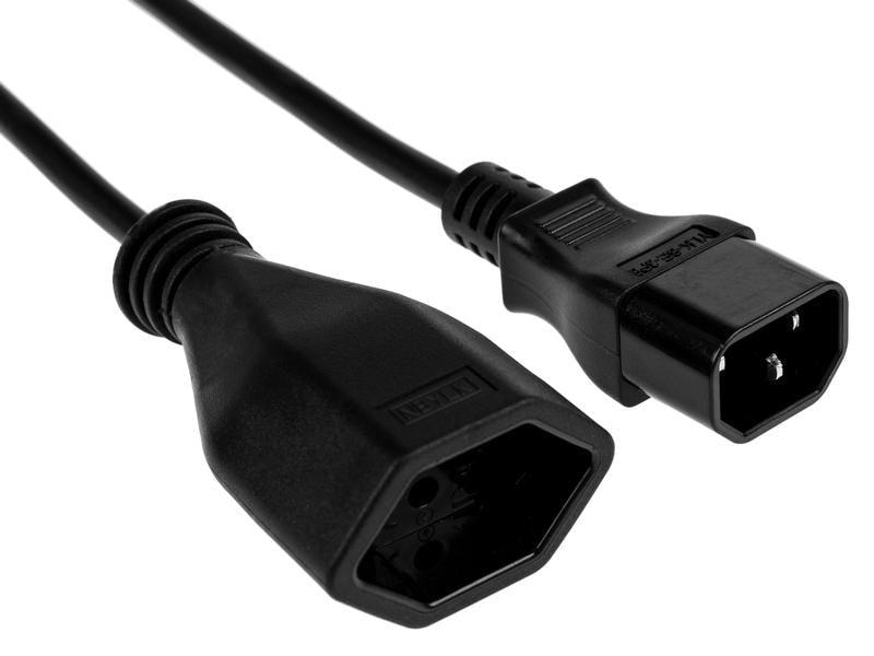 FURBER.power Netzkabel – C14–T13, 0,3 m, 230 V, schwarz
