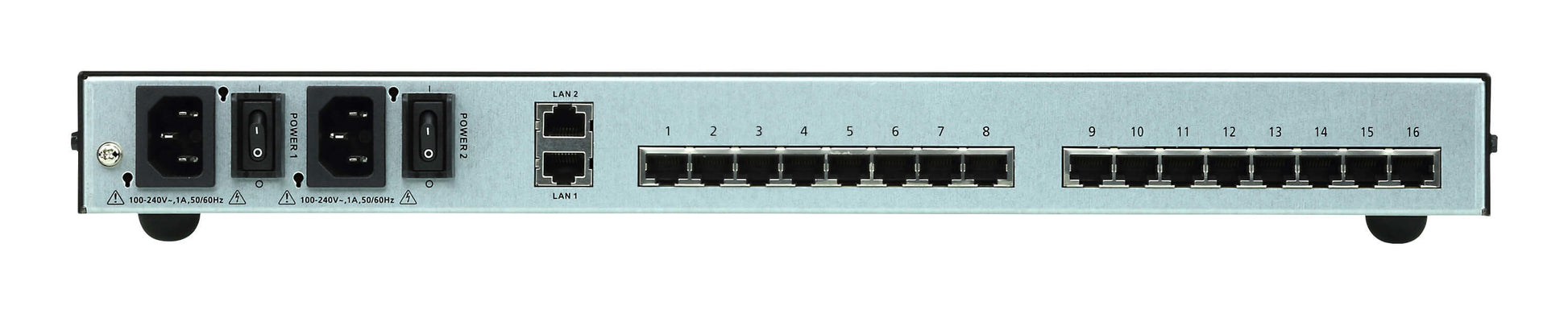 ATEN SN0116CO – Serieller Konsolenserver – 16×Seriell (RJ-45), 3×USB 2.0, Dual-LAN, Dual-Netzteil, Schwarz