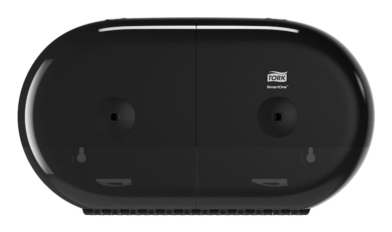 Tork SmartOne – Toilettenpapierspender – Kunststoff, Schwarz, für 2 Rollen, abschliessbar, 15,6 × 39,8 × 22,1