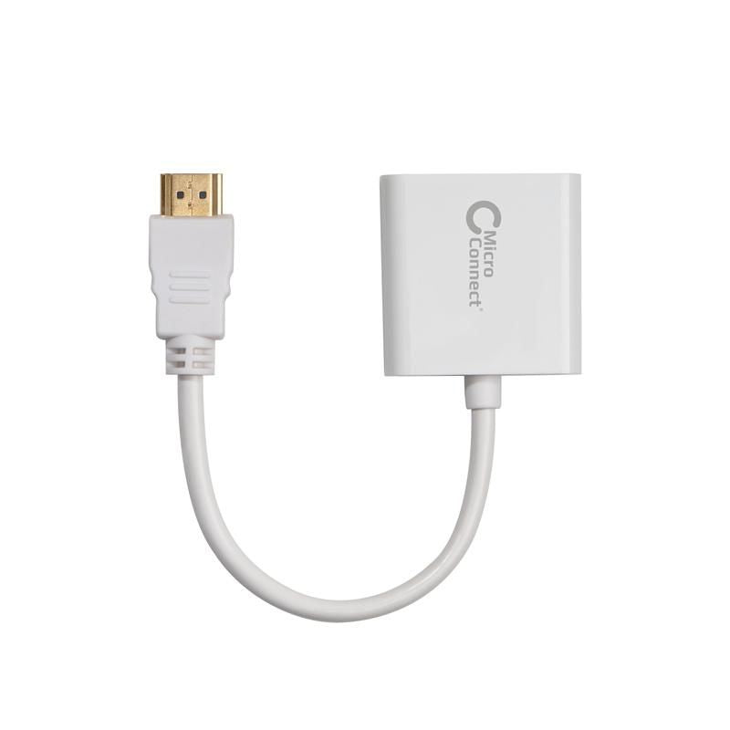 Microconnect HDMI-zu-VGA-Adapter – 1920 × 1080 @ 60 Hz, HDMI 1.4, Passiv, 0,15 m, Weiss