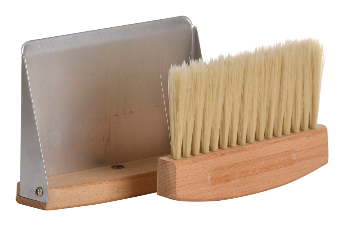 Esschert Design Kehrgarnitur GT183 – 15,8×11,3×4,1 cm, Buche/Stahl/PBT/Wolle, natur, 2-teilig
