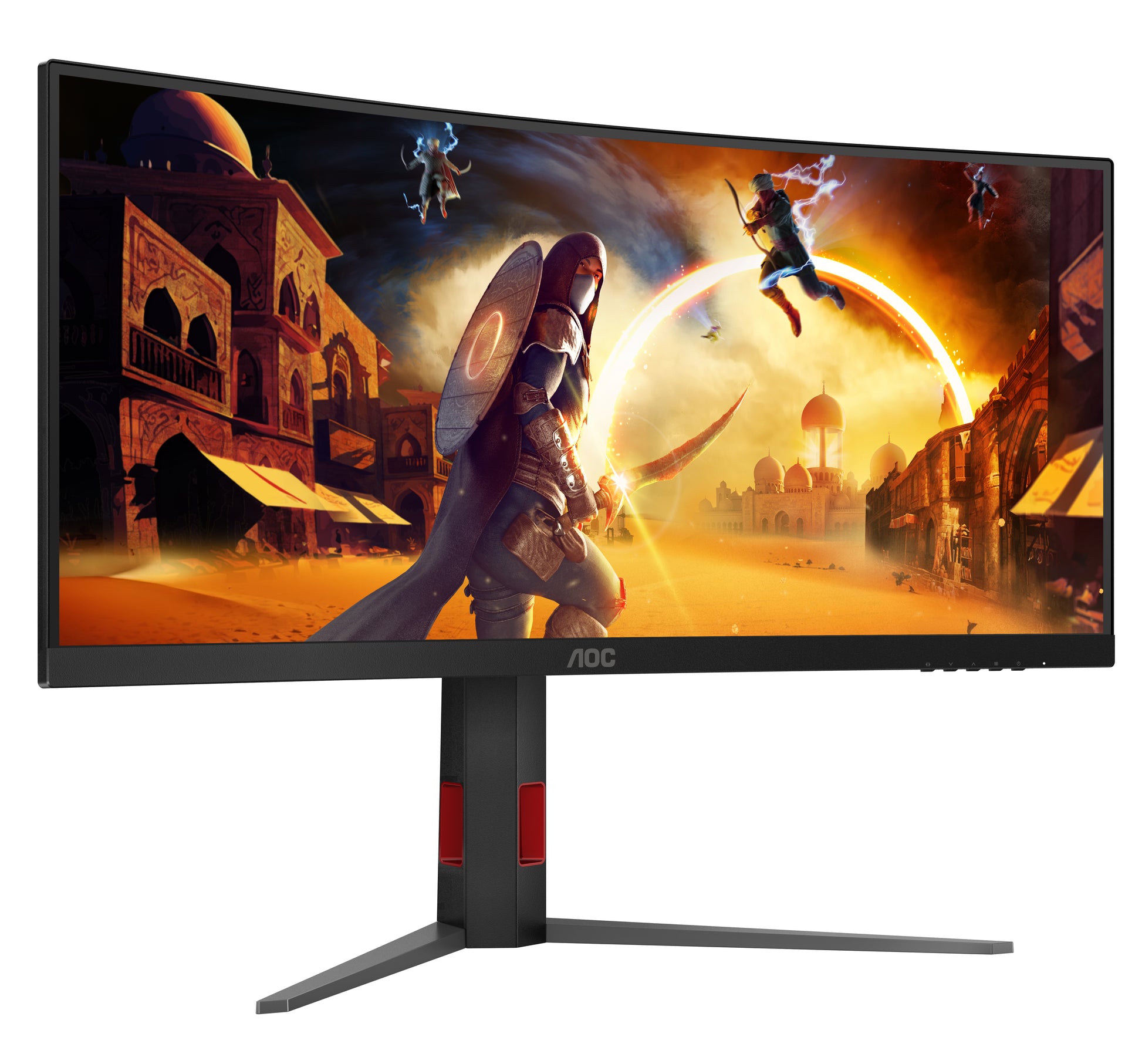 AOC CU34G4Z – Monitor, 34", VA, 240 Hz, 450 cd/m², Gebogen, USB-Hub, VESA 100 × 100, Schwarz