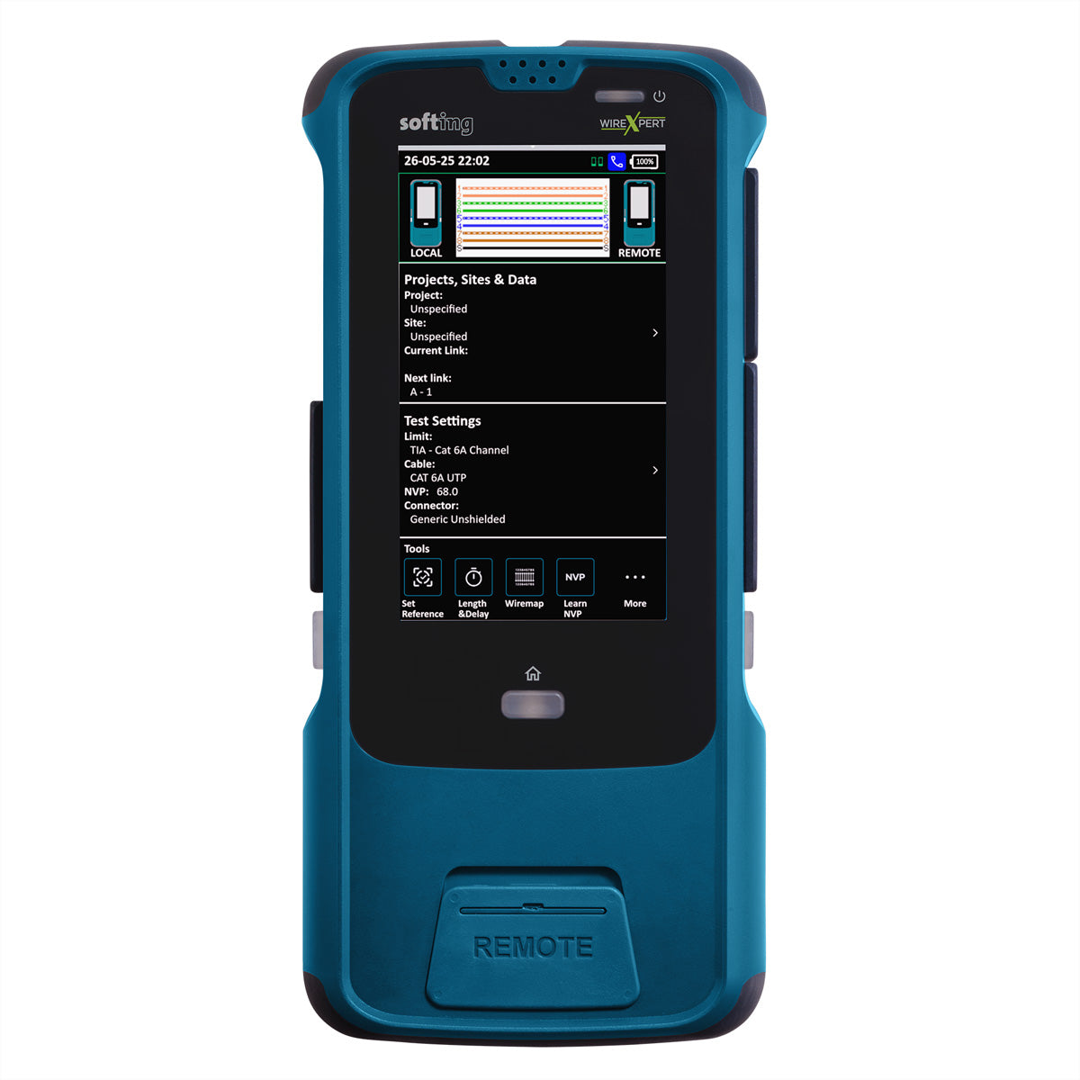 Softing IT Networks WireXpert MP C6A – Netzwerk-Kabeltester – Cat 6A, bis 600 MHz, RJ45, für Kupfer/Glasfaser