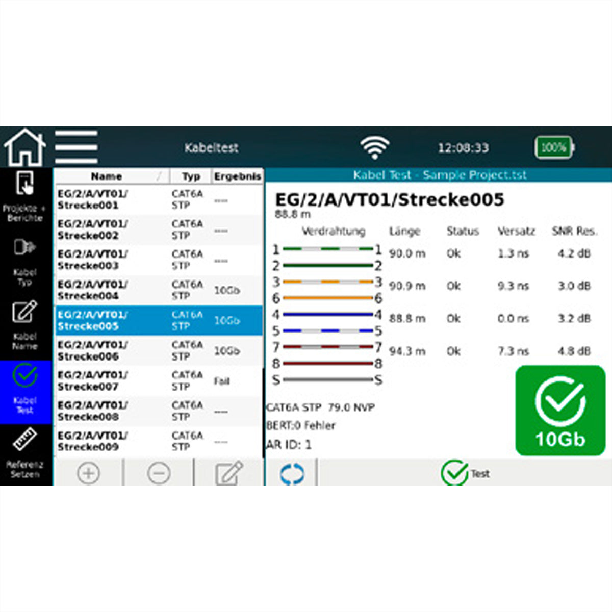 Softing IT Networks NetXpert XG2 – Netzwerk-Kabeltester – 10 Gbit/s, PoE bis 90 W, Touch-Display