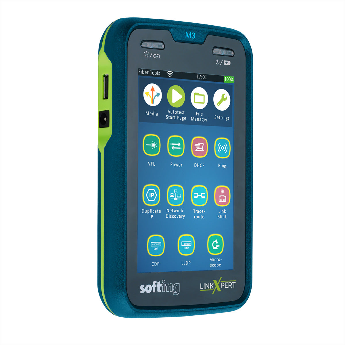 Softing IT Networks Softing LinkXpert M3 – Netzwerk-Kabeltester – RJ45/Glasfaser, PoE bis 90 W, für Kupfer/Glasfaser/WLAN