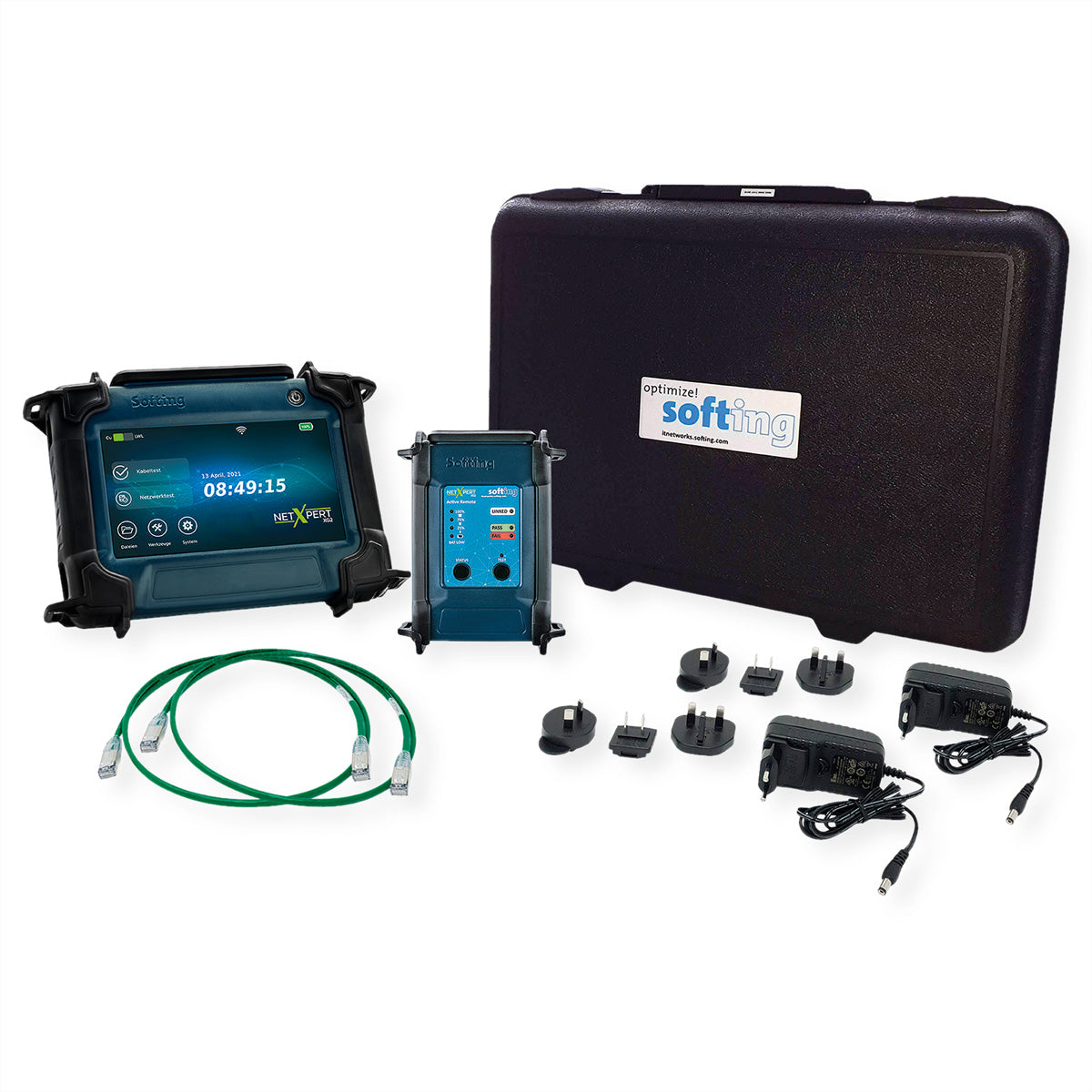 Softing IT Networks NetXpert XG2 – Netzwerk-Kabeltester – 1 Gbit/s, RJ45, PoE, für Kupfer- und optional Glasfaserkabel