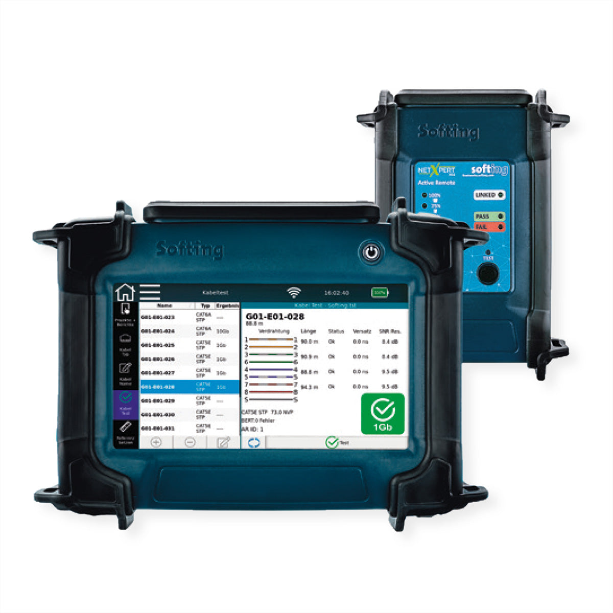Softing IT Networks NetXpert XG2 – Netzwerk-Kabeltester – 1 Gbit/s, RJ45, PoE, für Kupfer- und optional Glasfaserkabel