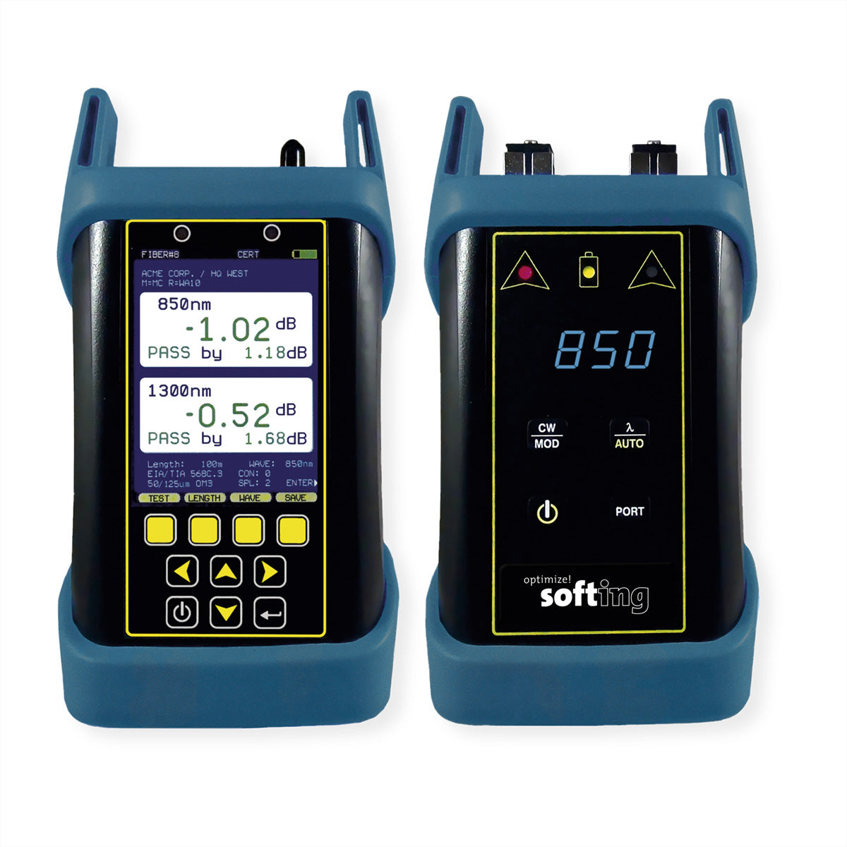 Softing IT Networks FiberXpert 700 – Kabeltester – Quad-Lichtquelle (MM 850/1300, SM 1310/1550 nm), kalibriert