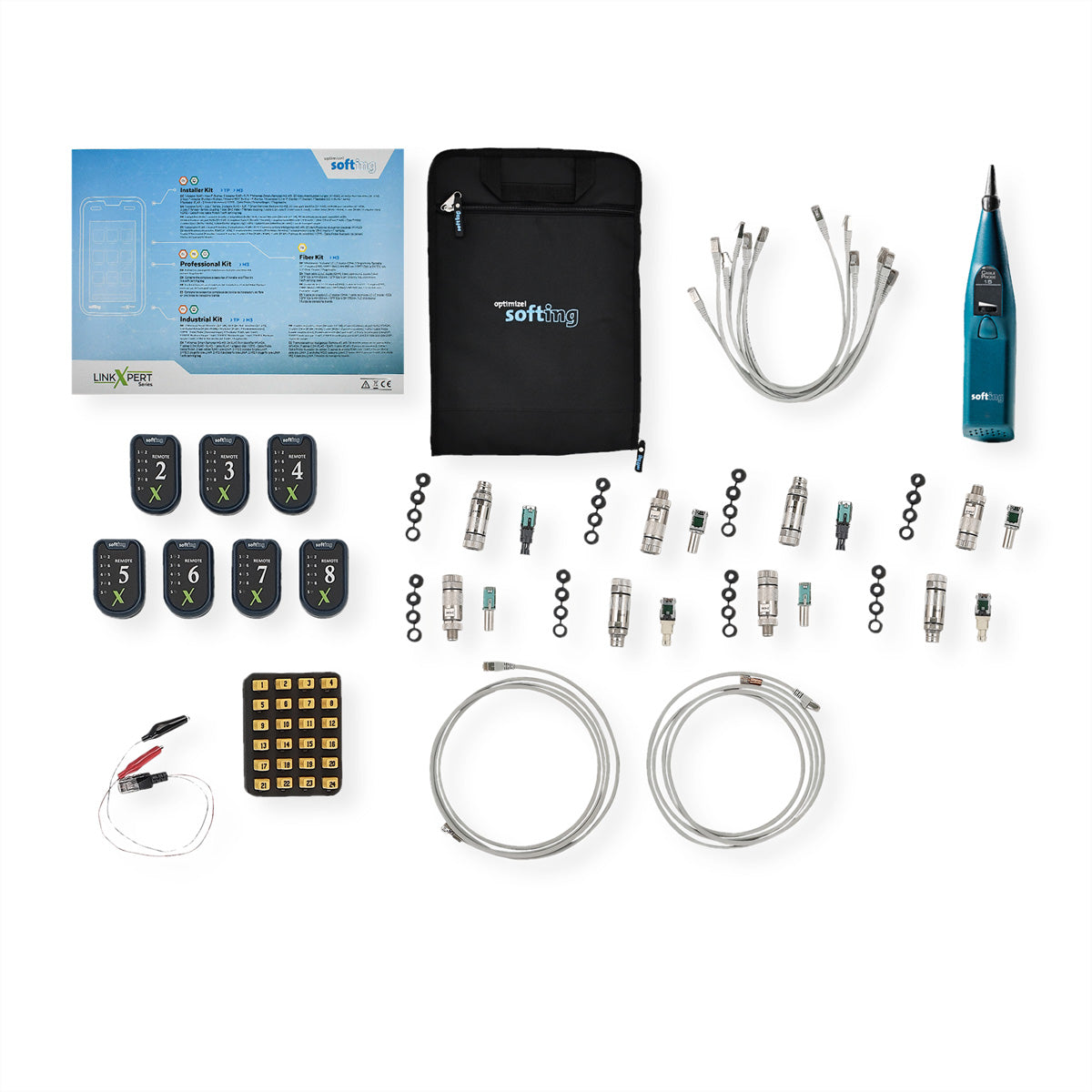 Softing IT Networks Zubehör-Kit – Kabeltester – RJ45/M12, Port-Identifikator, für LinkXpert Serie