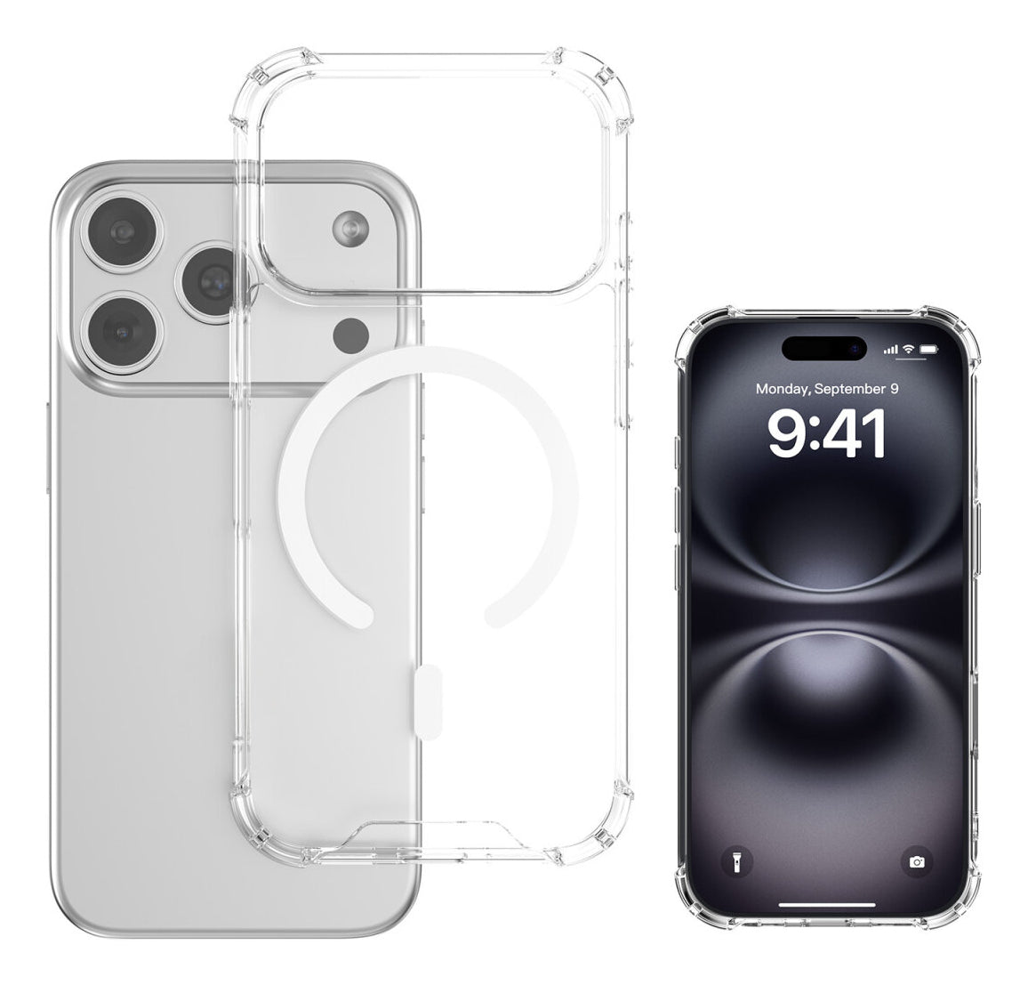 4smarts Ibiza Backcover – für Apple iPhone 17 Pro, MagSafe, PC+TPU, Transparent