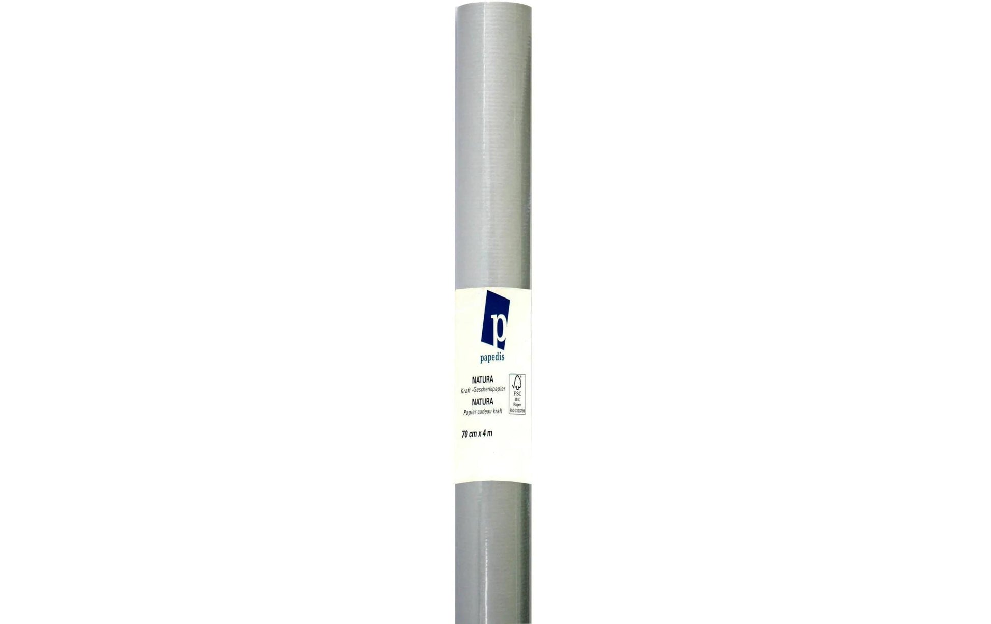 Neutral Geschenkpapier Natura Kraft Kraftpapier Silber – 70 cm × 4 m – 70 g/m²