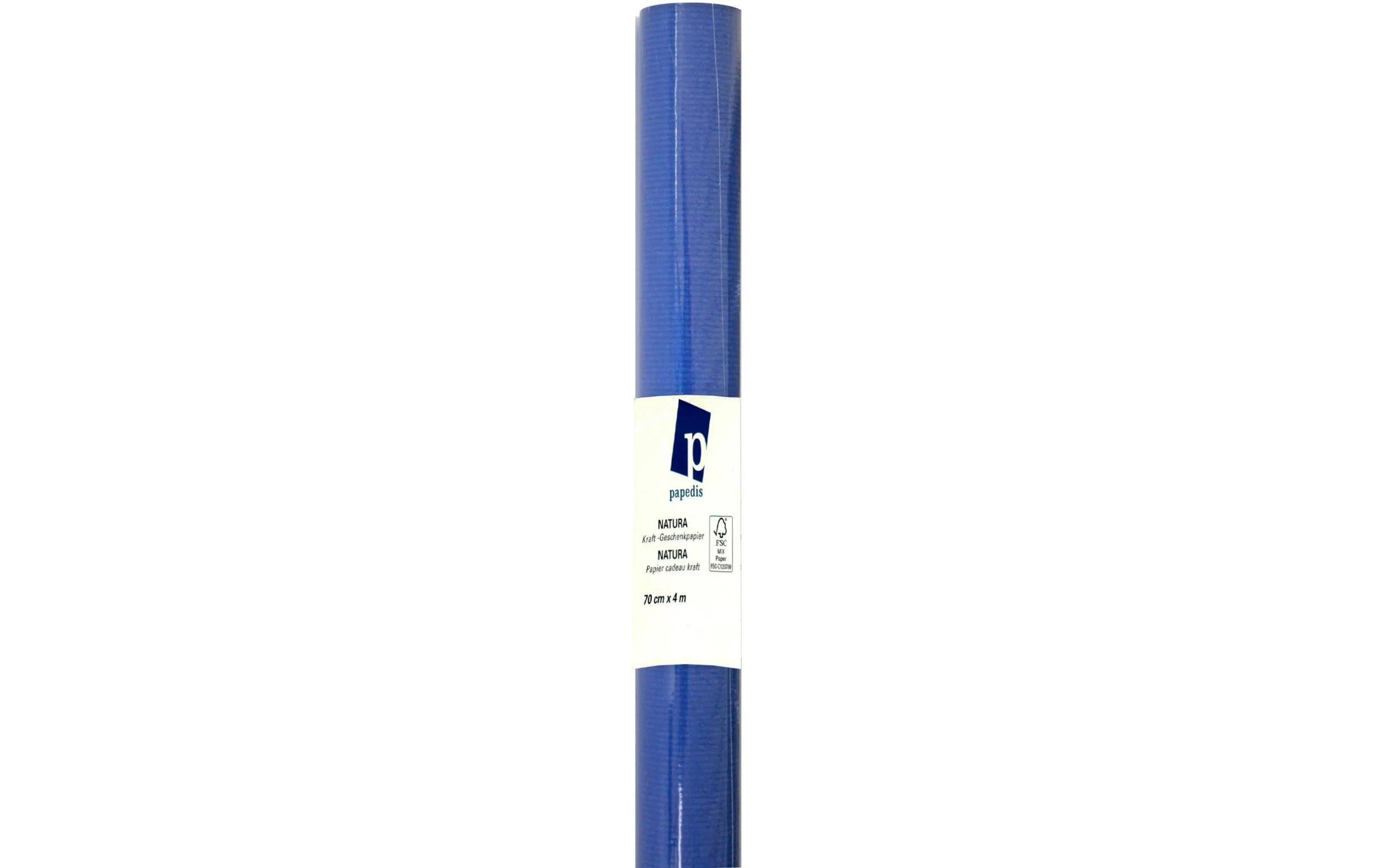 Neutral Natura Kraft Geschenkpapier Kraftpapier Blau – 70 cm × 4 m – 70 g/m²