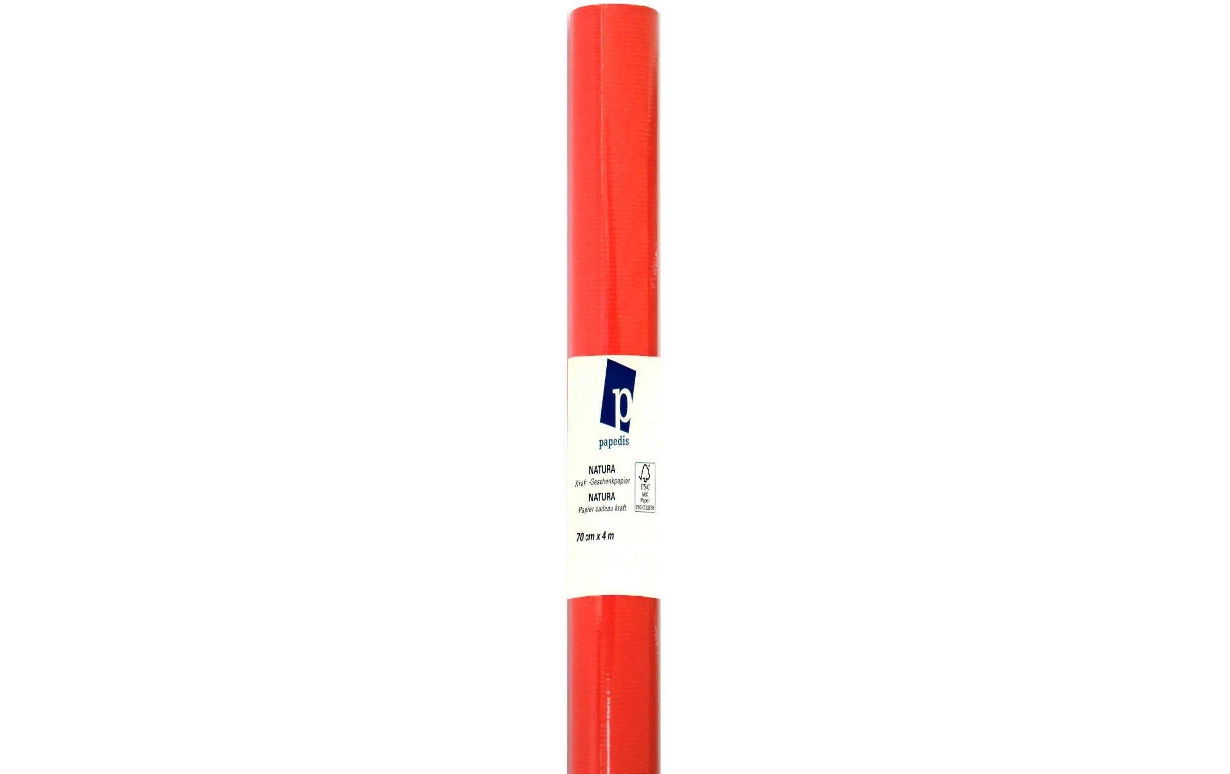 Neutral Geschenkpapier Kraftpapier Rot – 70 cm × 4 m – 70 g/m²