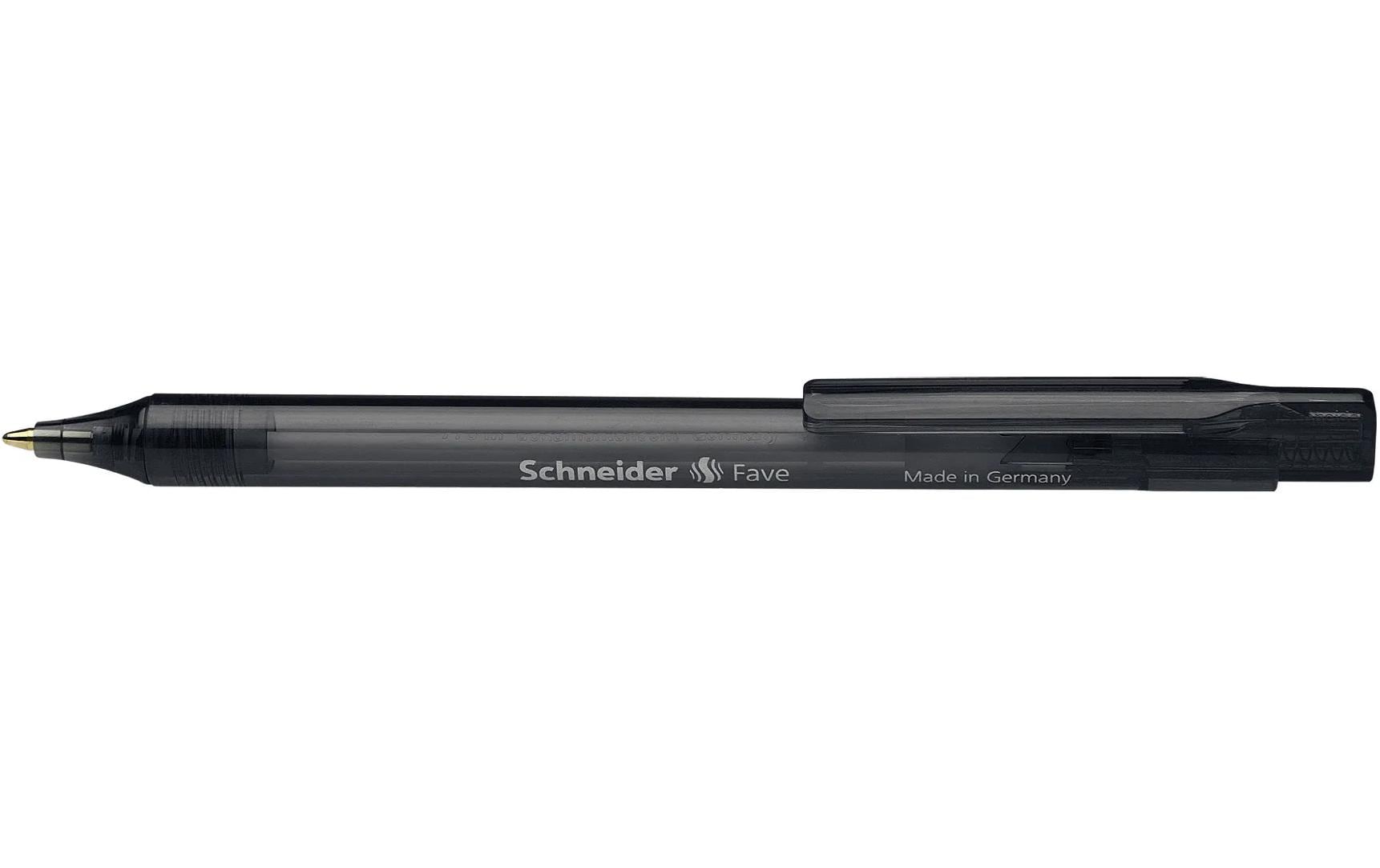 Schneider Schreibgeräte Schneider Fave Kugelschreiber – 50er Pack, Schwarz, Spitze 0,5 mm, Druck, nachfüllbar, dokumentenecht