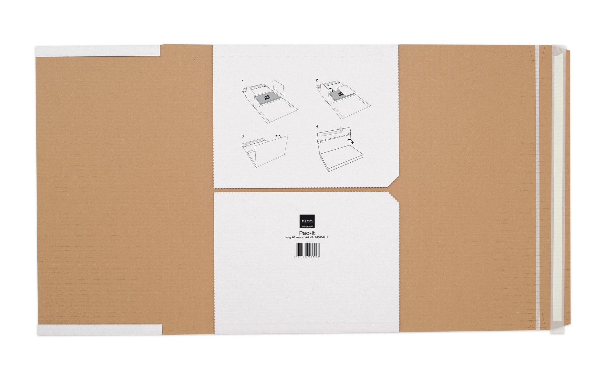 Elco pac-it EASY Versandverpackung, weiss, mit Beschriftungsfeldern – 464 × 362 × 90 mm