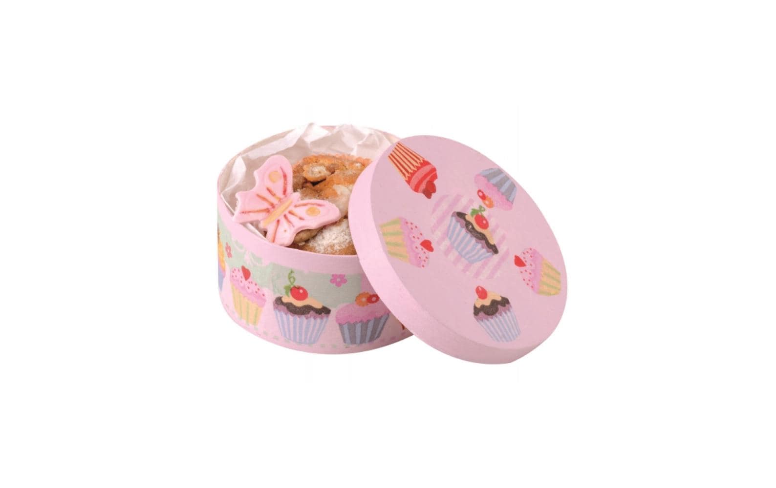 GLOREX Geschenkbox rund Pappelholz – Ø 65 × 35 mm – FSC