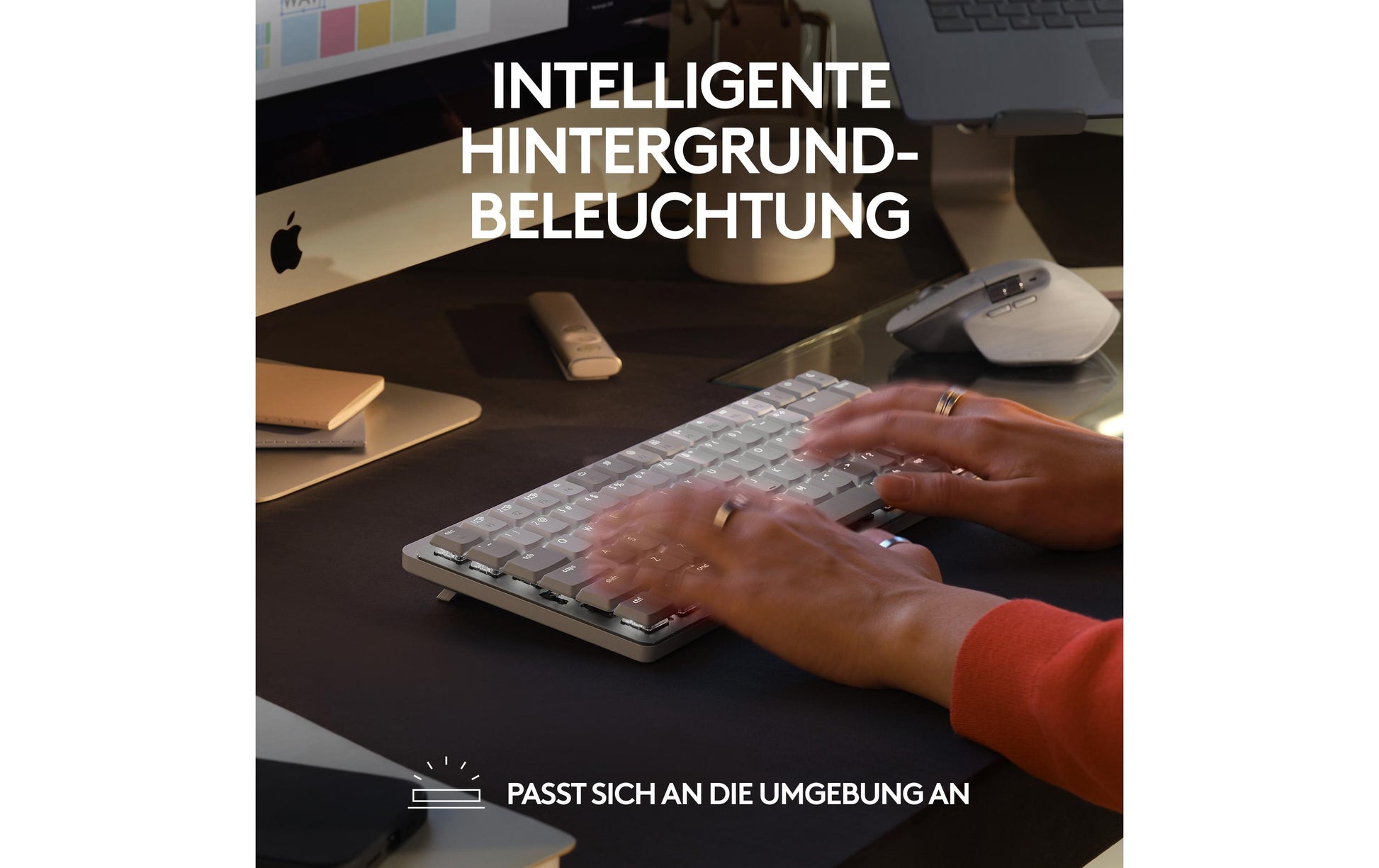 Logitech MX Mechanical Mini – Tastatur, kabellos (Bluetooth/2,4 GHz), CH-Layout (DE-CH), TKL – für macOS