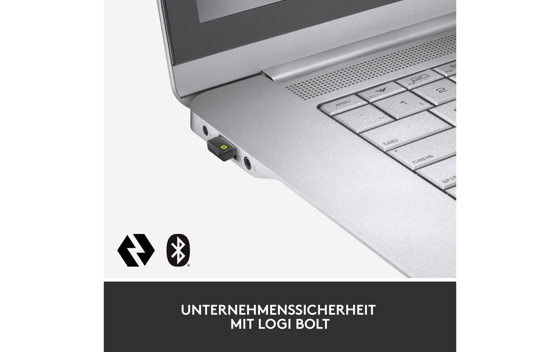 Logitech MX – Tastatur, kabellos (Bluetooth/2,4 GHz), DE-Layout (DE) – für Windows & iOS