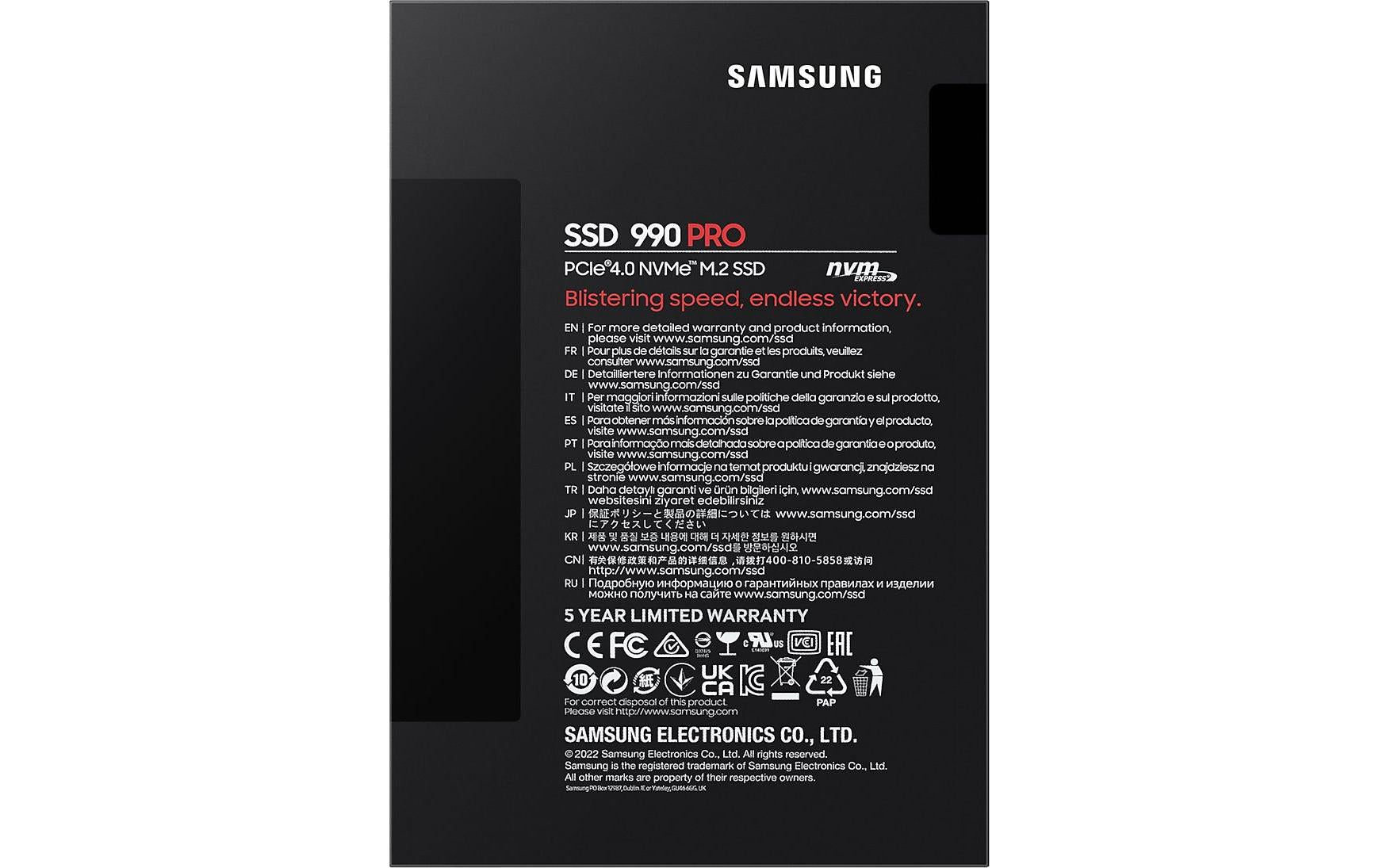 Samsung 990 PRO – 1 TB, M.2 2280 NVMe, PCIe 4.0 x4