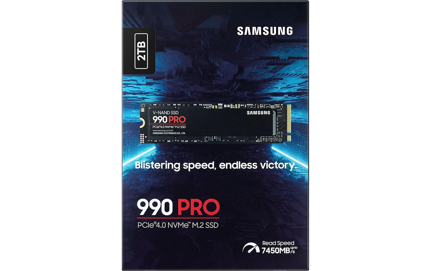 Samsung 990 PRO – 2 TB M.2 2280 NVMe PCIe 4.0 x4, 7'450/6'900 MB/s – für PC