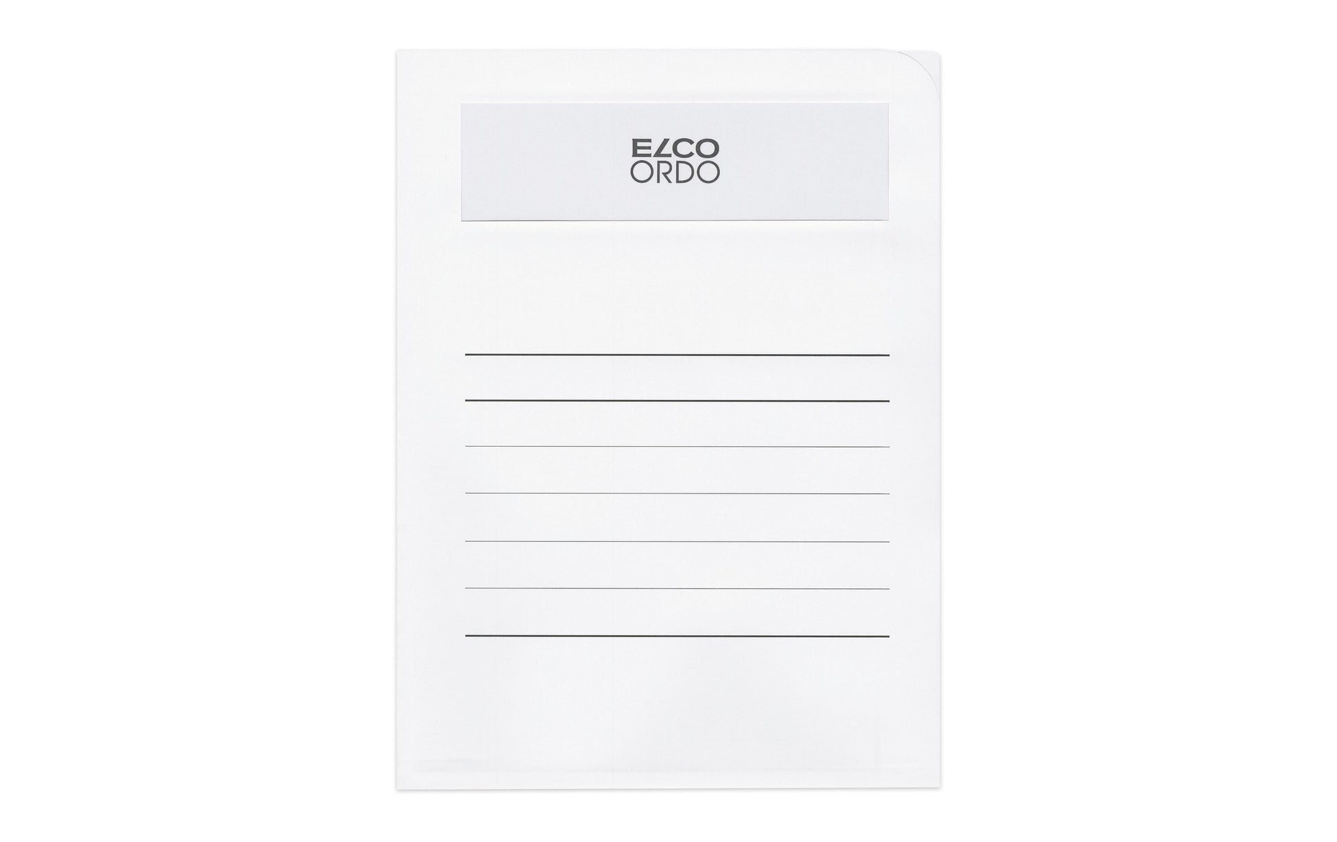 Elco Ordo Volumino Sichtmappe A4 – weiss, Papier, Sichtfenster, Beschriftungsvordruck, 50er-Pack