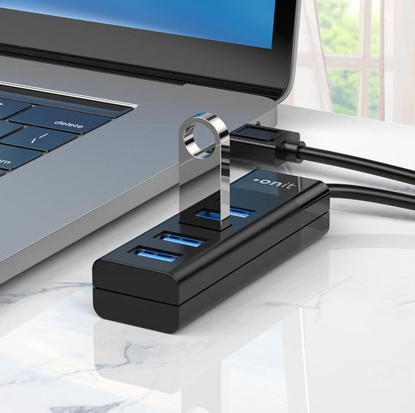 ONIT F00836 USB-Hub – USB 3.0, 4× USB-A, für Windows/Mac/Linux
