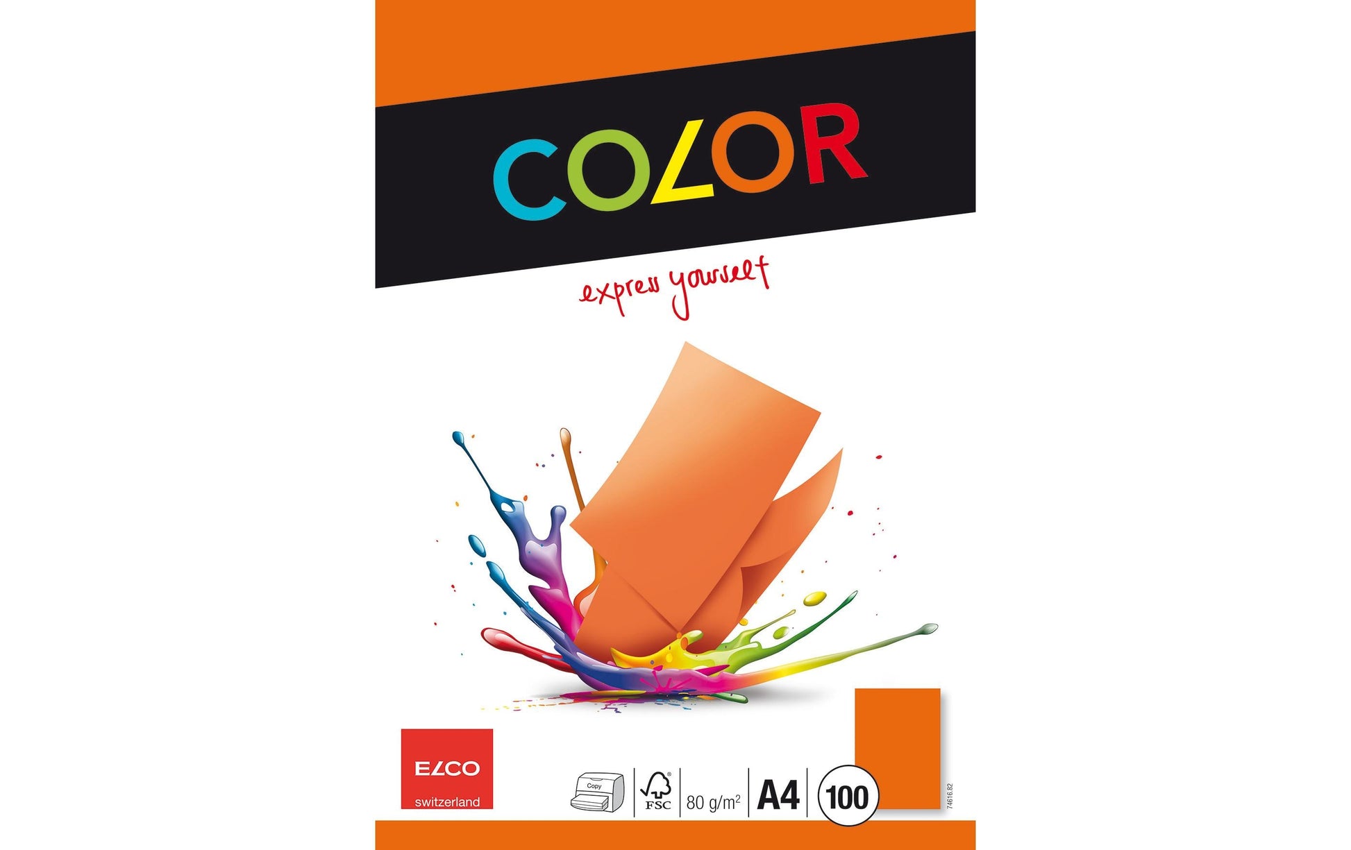 Elco Kopierpapier – A4, 80 g/m², Orange – für Inkjet/Laser/Kopierer – FSC – 100 Blatt