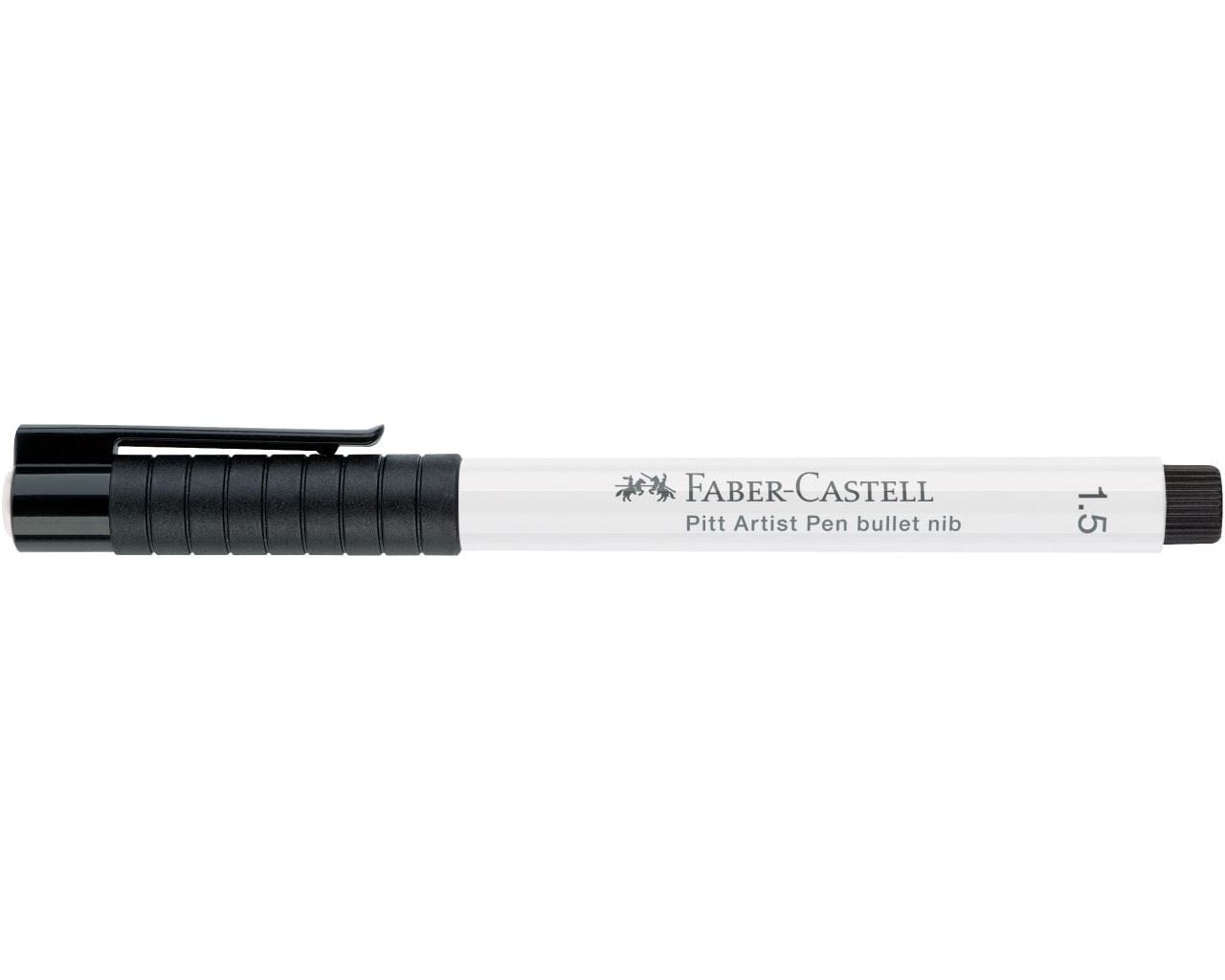 Faber-Castell Pitt Artist Pen Pigment Marker – Rundspitze, 1,5 mm, pigmentiert, wasserfest, weiss
