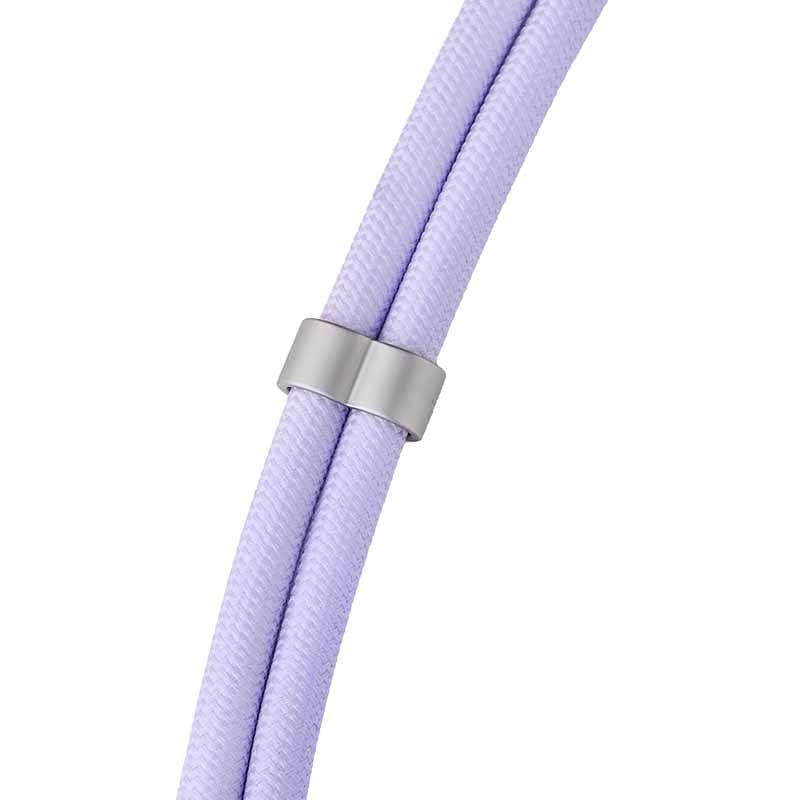 Intenso Kabel – USB-C auf USB-C 1,65 m, PD 60 W, geflochten, Schlüsselanhänger, violett – für USB-C Geräte