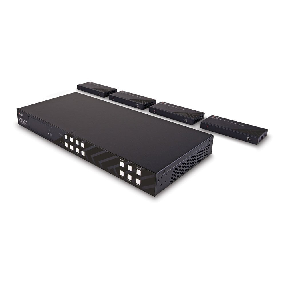 Lindy HDMI-Matrix 4×4, 4K60, HDBaseT über Cat-6, bis 150 m