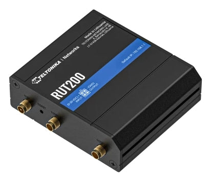 Teltonika RUT200 – 4G LTE Router, Wi-Fi 4, 2,4 GHz, 2× 10/100 Mbit/s, Mini-SIM, PoE, Schwarz