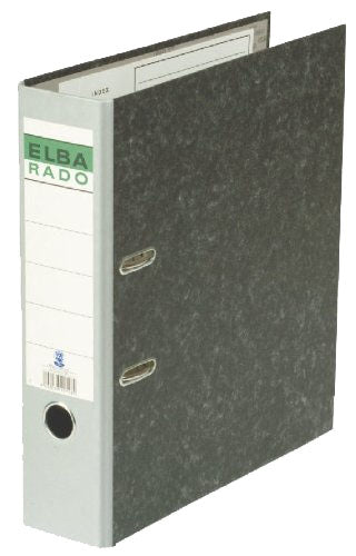 Elba rado Wolkenmarmor Ordner – für A4 – Rückenbreite 8 cm – Rückenetikett, Daumenbohrung – grau – 20 Stk.