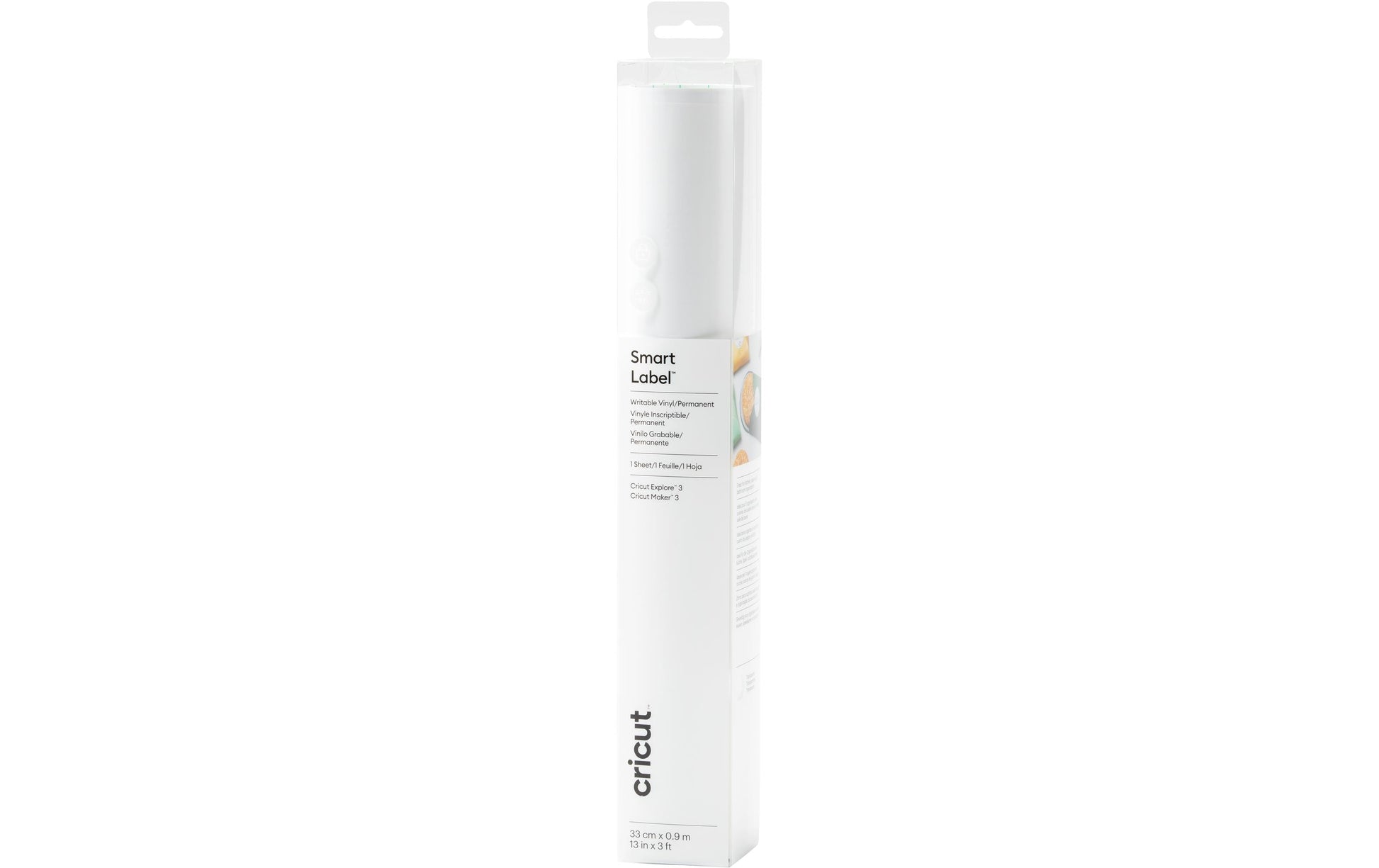 Cricut Vinylfolie (selbstklebend), transparent, 33 × 91 cm, 1 Rolle, für Cricut Maker 3, Cricut Explore 3