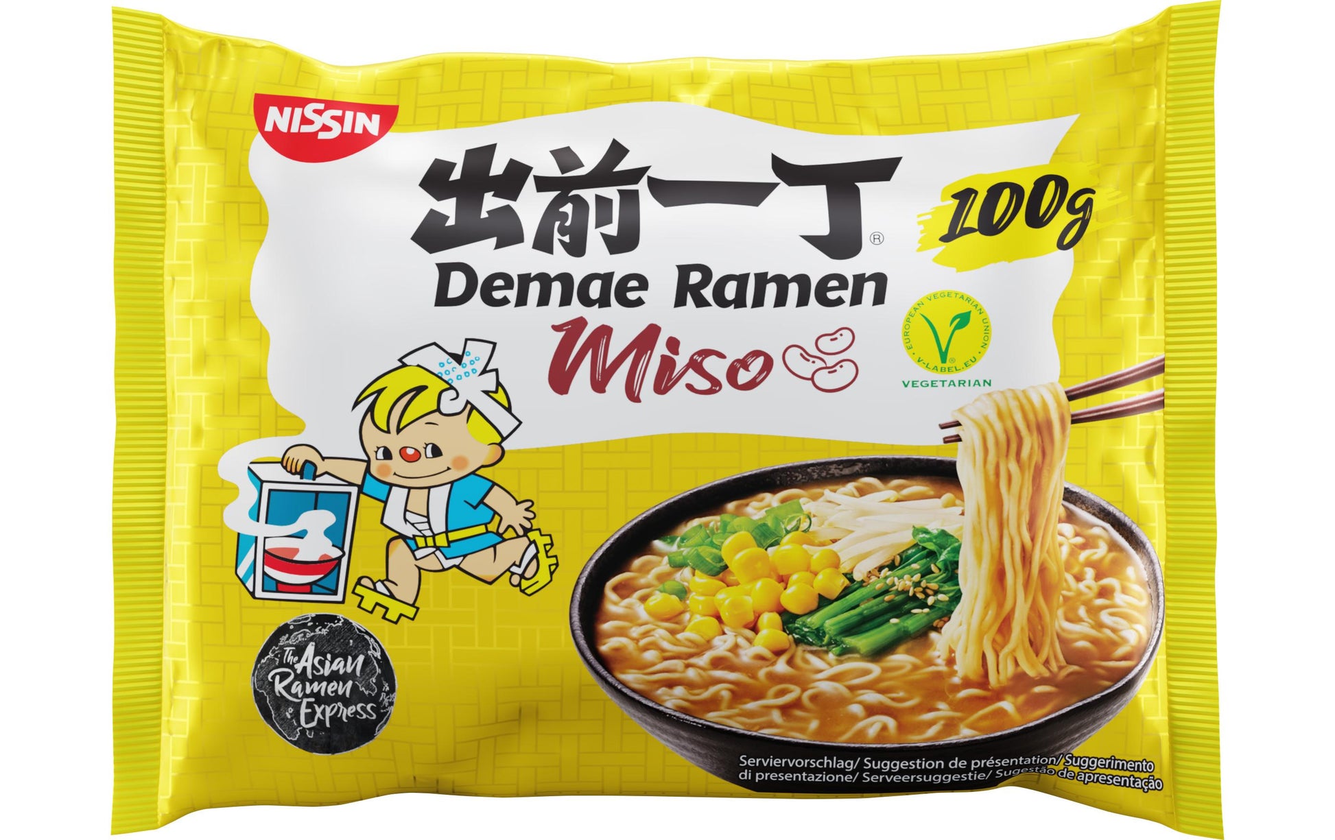 Nissin food Nissin Demae Ramen Instantnudeln Miso Vegetarisch – 100 g