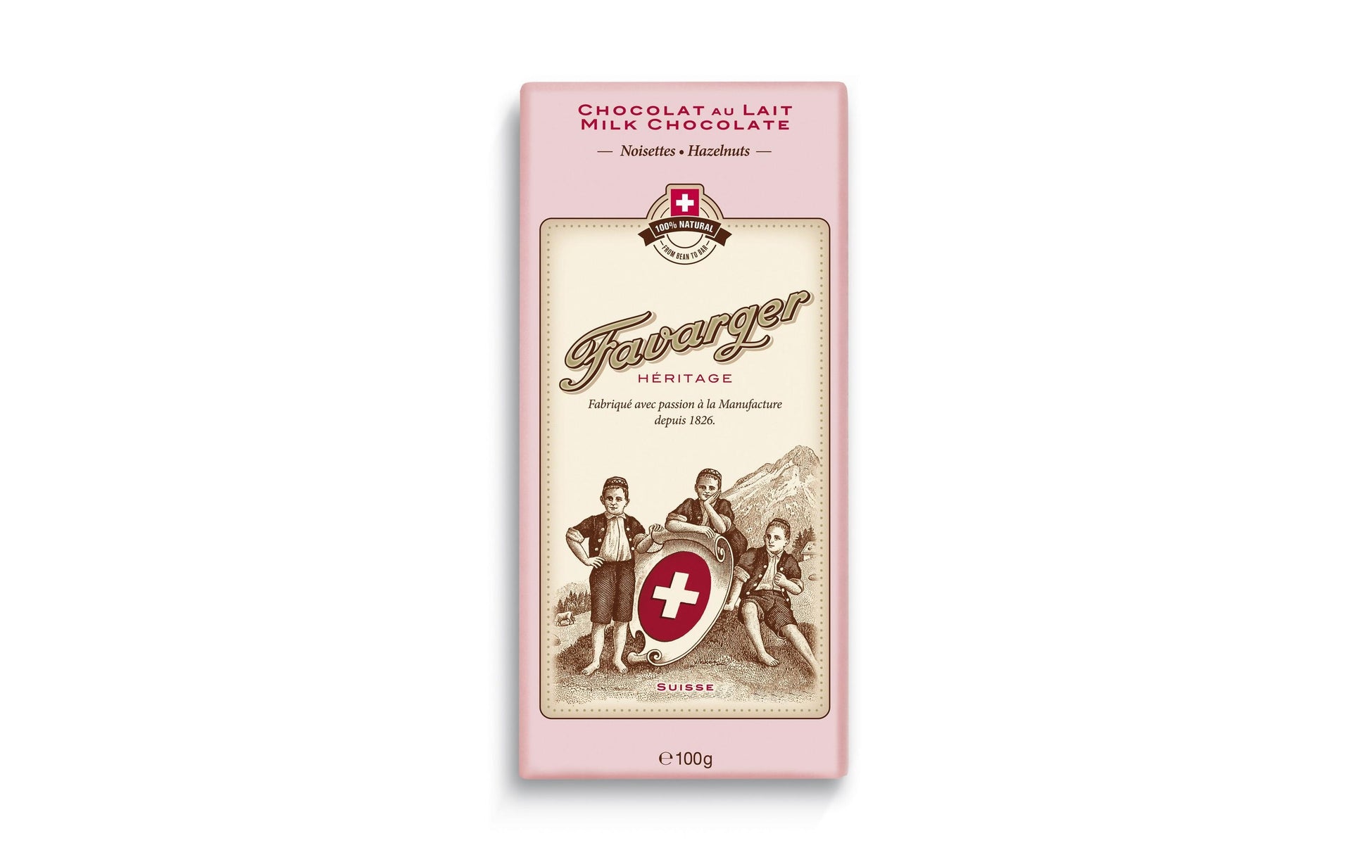 Favarger Héritage Schokolade – Milch & Haselnuss – 100 g