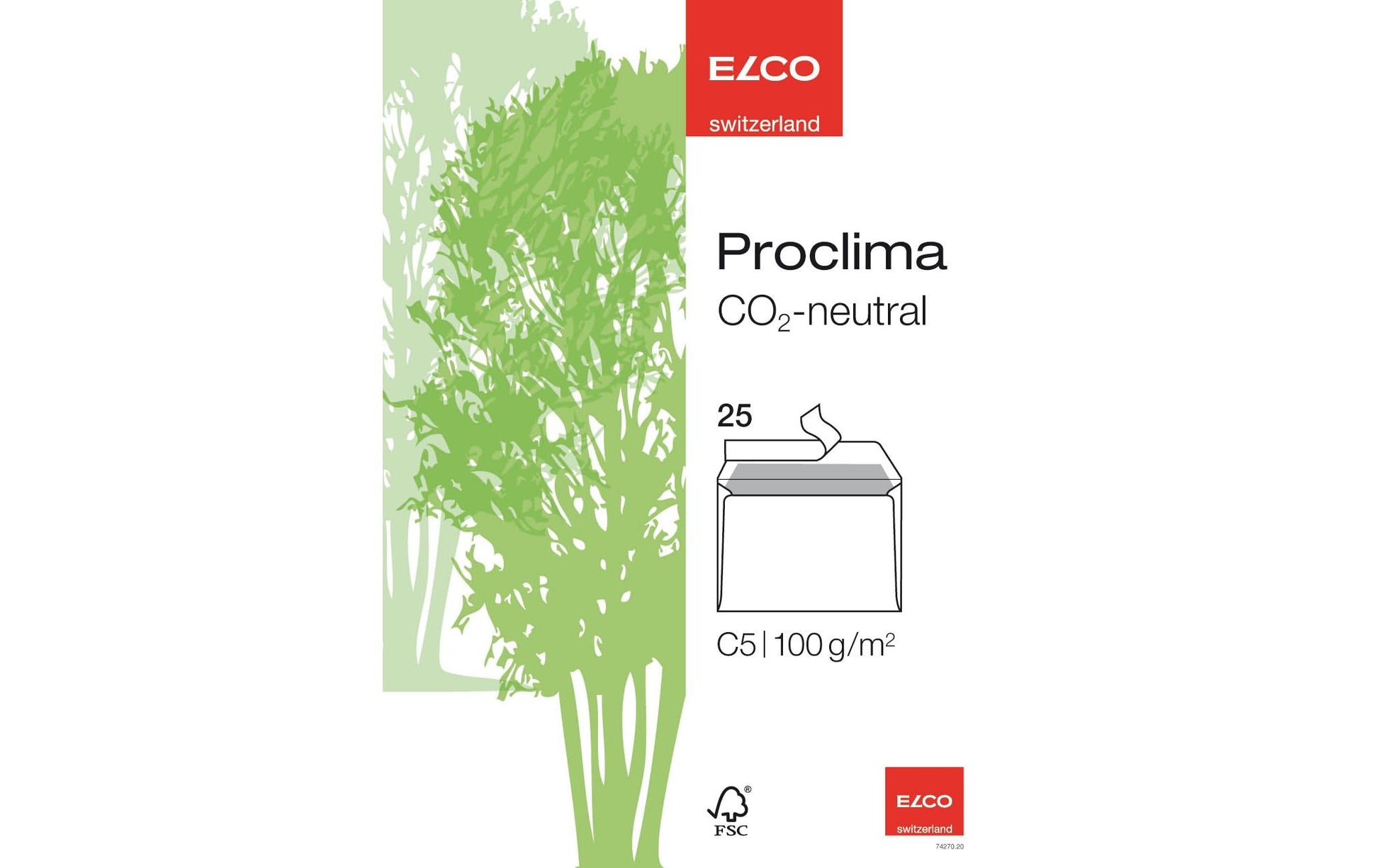 Elco Couvert C5, ohne Fenster, selbstklebend, weiss, 100 g/m² – 25 Stk.