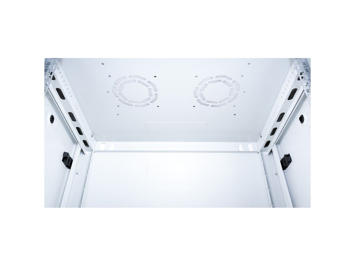 ROLINE Basic Plus – 19" Wandverteiler 15U, IP20, abschliessbar, 600 × 450 × 779 mm, lichtgrau, Stahl