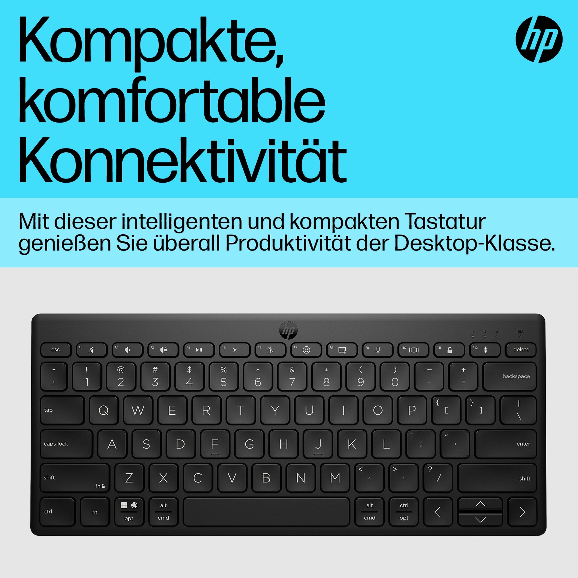 HP 350 – Kompakte Tastatur – Mechanisch – Bluetooth 5.2 – Ohne Ziffernblock – Schwarz