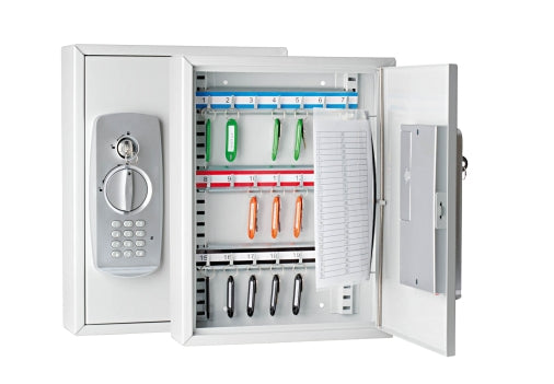 Wedo Schlüsselkasten 102 62137, für 21 Schlüssel, Elektronikschloss, Stahlblech, Wandmontage