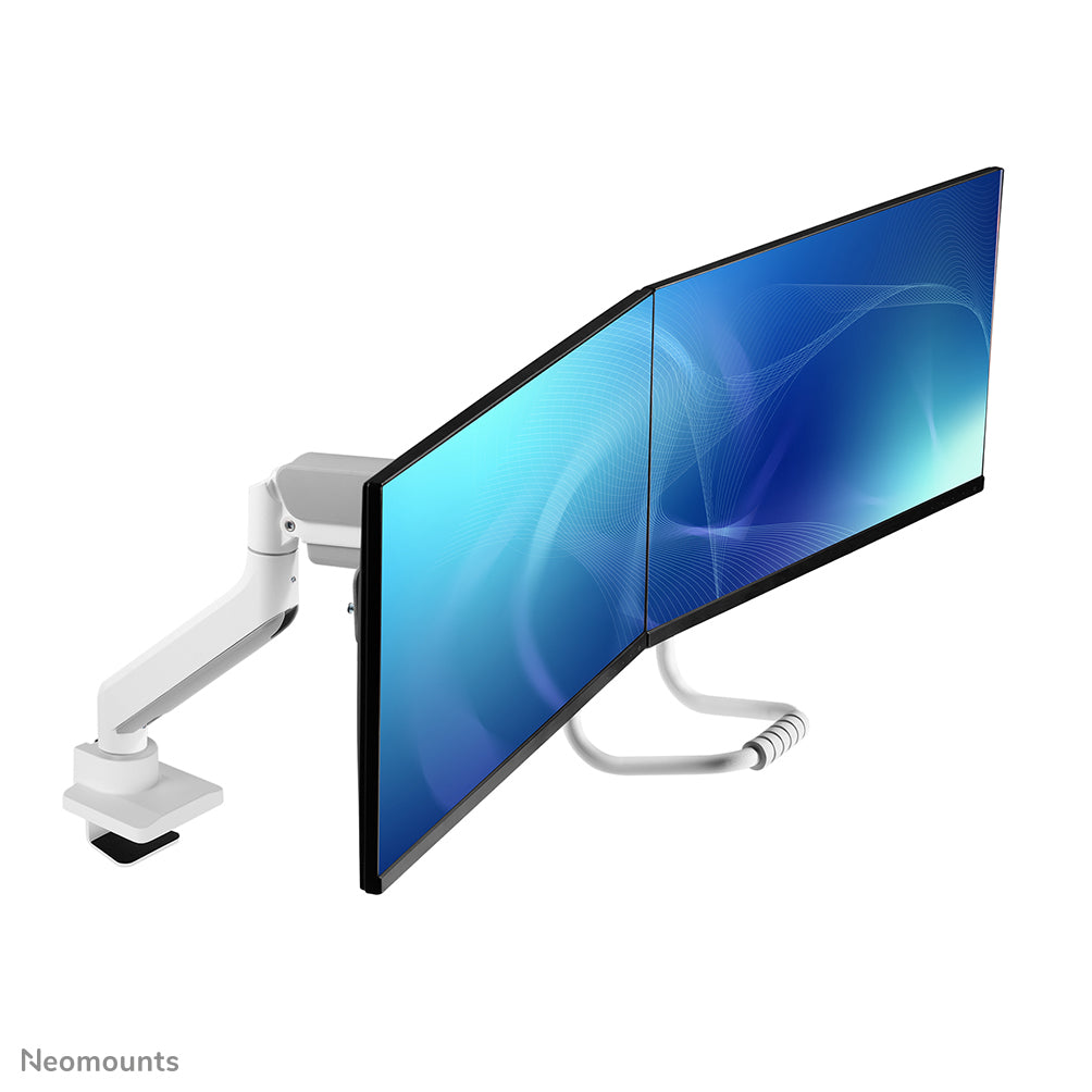 Neomounts DS75-450WH2 – Monitorarm, Dual, Tischklemme, bis 32", VESA 75 × 75/100 × 100 mm, 8 kg, weiss
