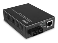 Lindy 25119 Media Converter – 1× 1G RJ‑45, 2× SC (Multimode, 850 nm, bis 550 m), schwarz
