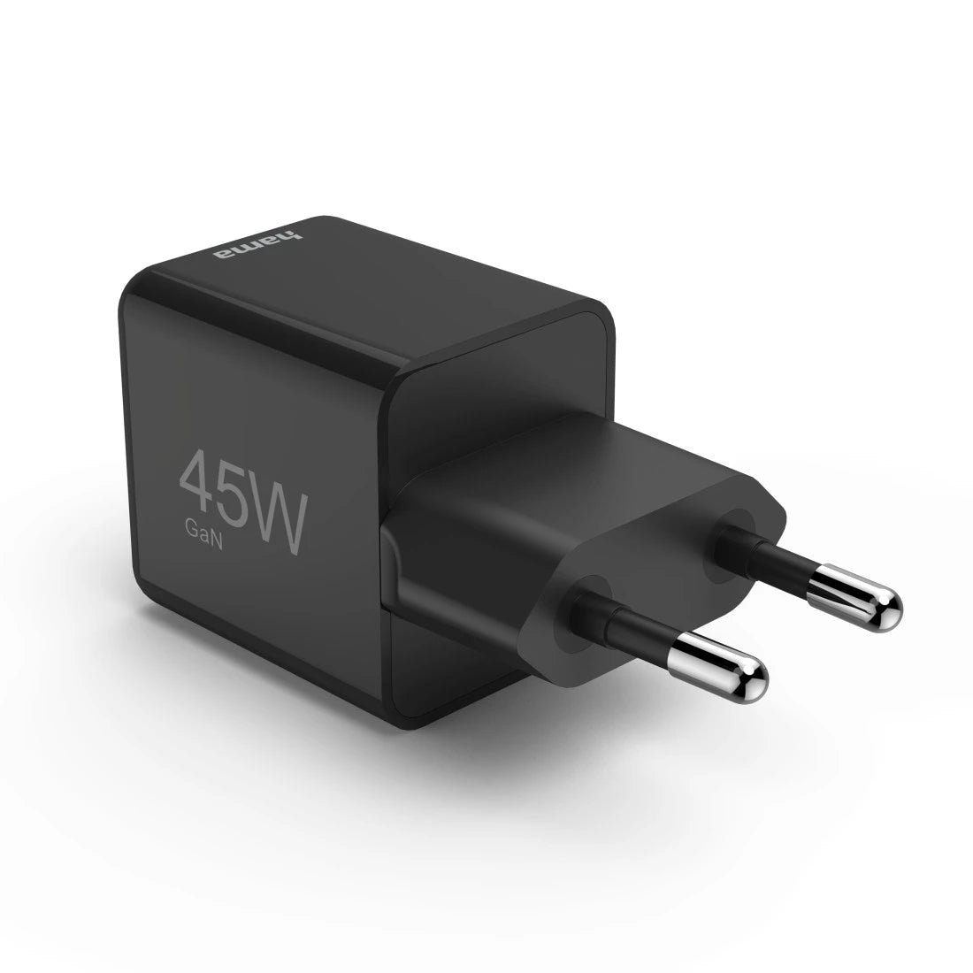 Hama 00201987 USB-Wandladegerät 45 W – USB-C×1 – PD 3.0, QC 3.0, GaN – EU-Stecker (Typ C), Schwarz