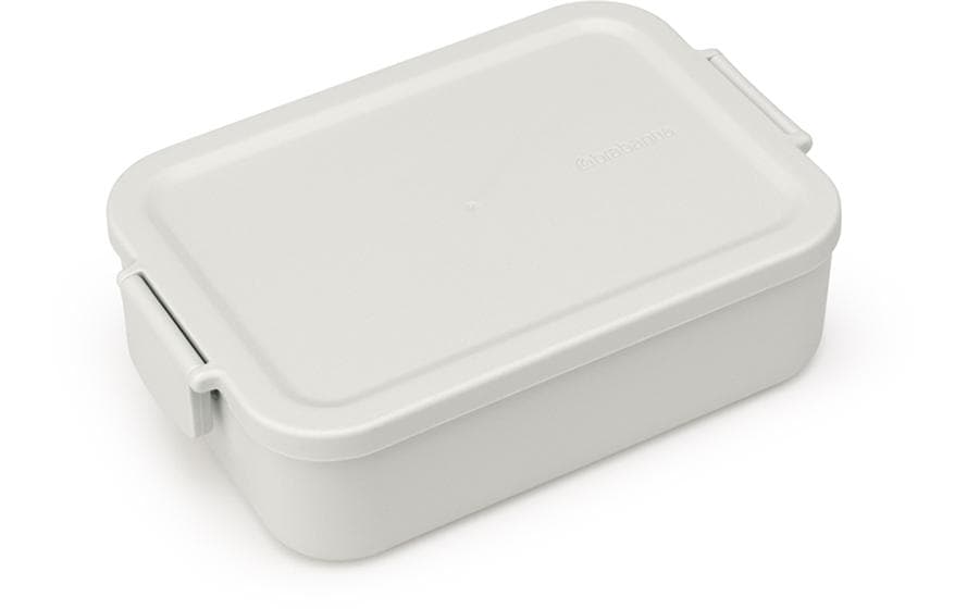 Brabantia Lunchbox 1,1 L, 20 × 13,5 × 5,5 cm, Kunststoff (recycelt), Hellgrau