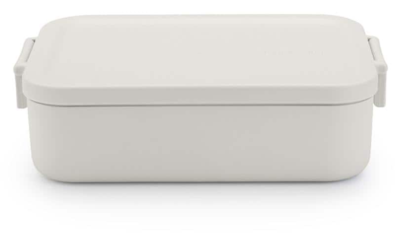 Brabantia Lunchbox 1,1 L, 20 × 13,5 × 5,5 cm, Kunststoff (recycelt), Hellgrau