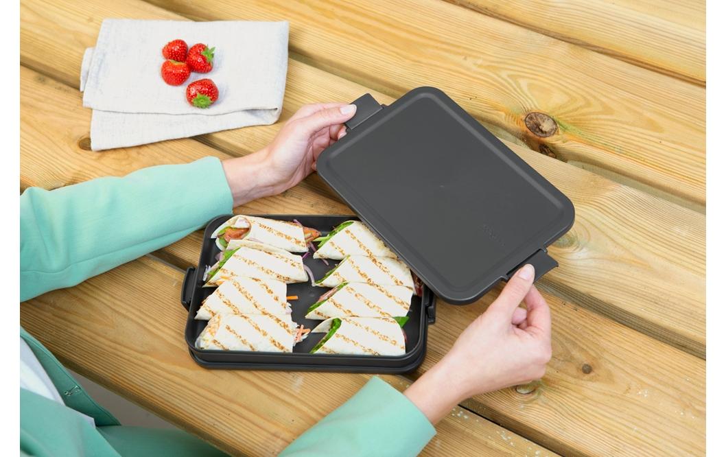 Brabantia Make & Take – Lunchbox 1,1 l, 25,5 × 16,6 × 3,7 cm, Kunststoff, Dunkelgrau