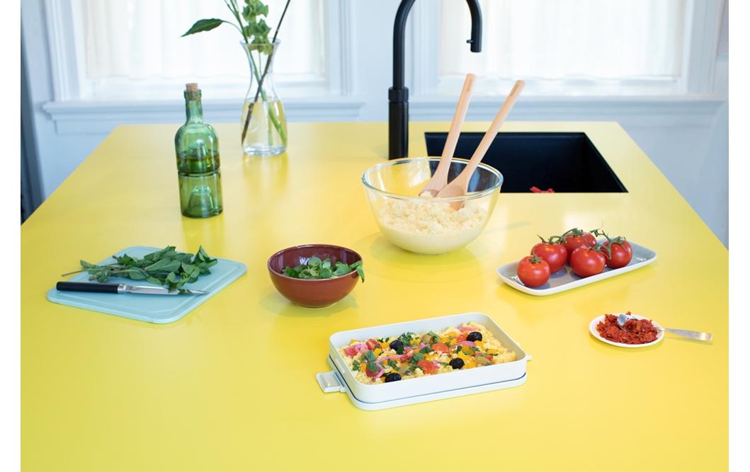 Brabantia Make & Take – Lunchbox 1,1 l, 25,5 × 16,6 × 3,7 cm, Kunststoff, Hellgrau