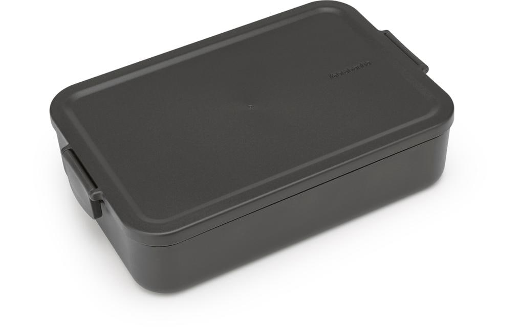 Brabantia Make & Take – Lunchbox 2 l, 25,5 × 16,7 × 6 cm, Kunststoff, Dunkelgrau