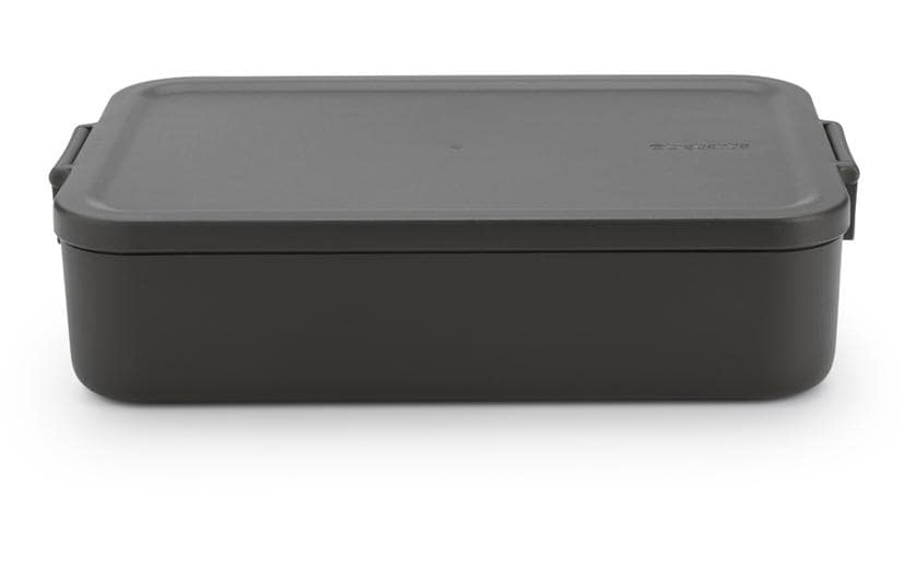 Brabantia Make & Take – Lunchbox 2 l, 25,5 × 16,7 × 6 cm, Kunststoff, Dunkelgrau